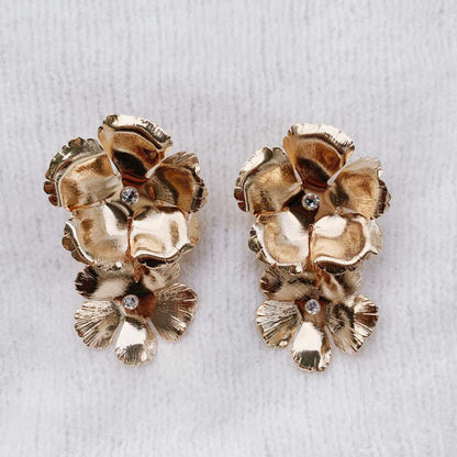 【イヤリング】Vintage Remake Series*Brassフラワーイヤリング/ブライダルアクセサリー 【結婚式 ピアス イヤリング】