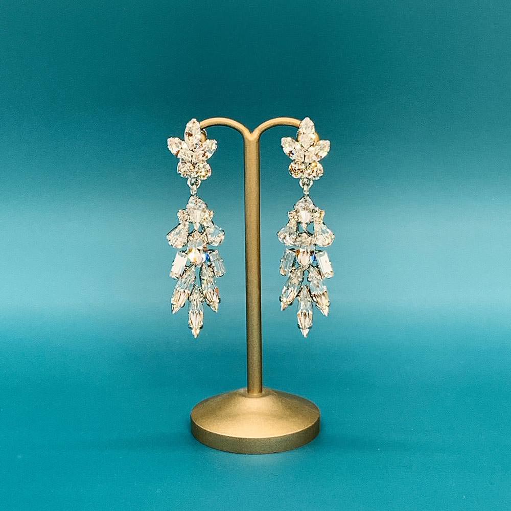 スワロフスキークリスタル使用のウェディングアクセサリー イヤリング/ブライダルアクセサリー 【結婚式 ピアス イヤリング】