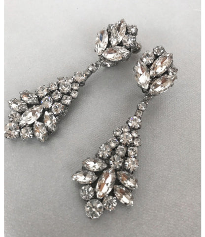 アンティーク風ビジューブライダルイヤリング 【結婚式 ピアス イヤリング レンタル】