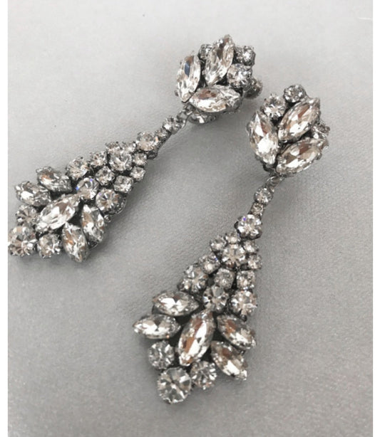 アンティーク風ビジューブライダルイヤリング 【結婚式 ピアス イヤリング レンタル】