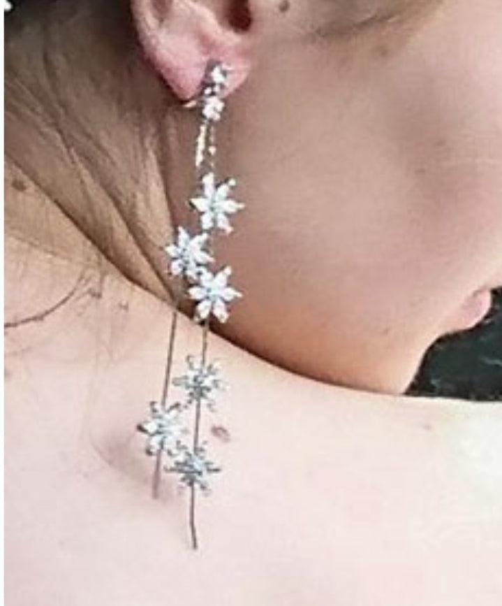 スターモチーフ☆ジルコニアブライダルイヤリング 【結婚式 ピアス イヤリング レンタル】