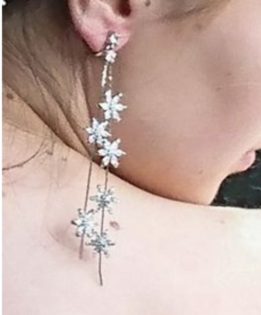 スターモチーフ☆ジルコニアブライダルイヤリング 【結婚式 ピアス イヤリング レンタル】