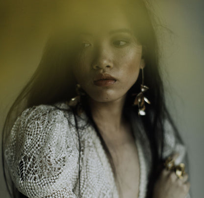 【3泊4日】a.b.Ellie Magnolia Stem Drop ピアス 【結婚式 ピアス イヤリング レンタル】