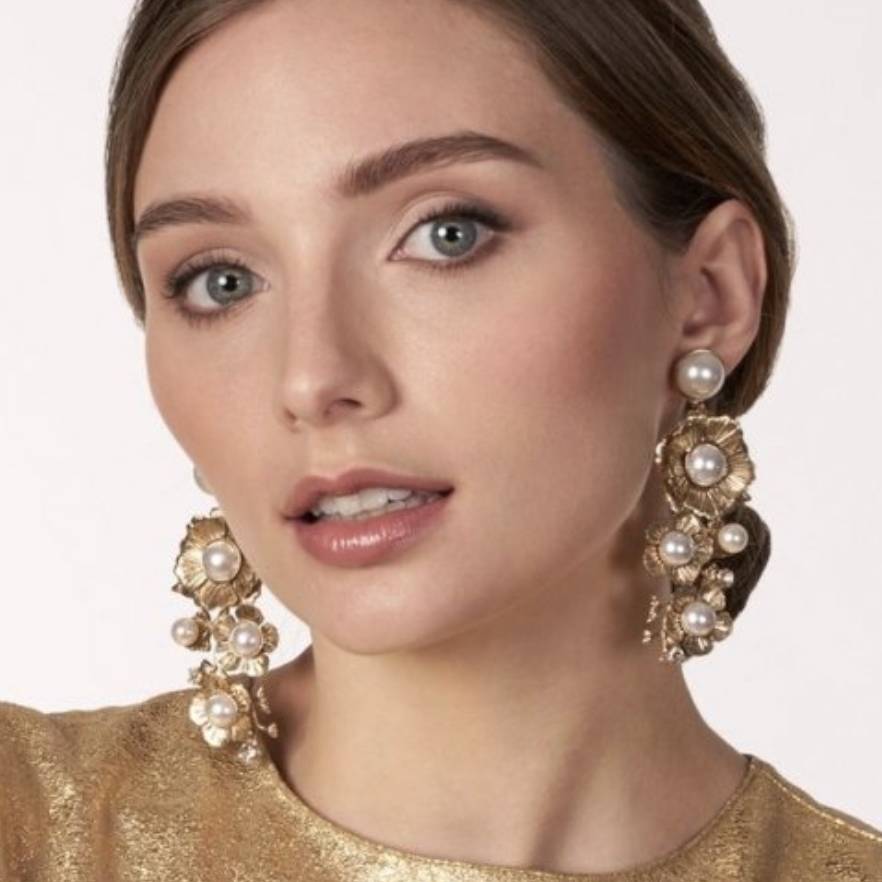 【3泊4日】Elizabethbower Clematis pearl climber イヤリング 【結婚式 ピアス イヤリング レンタル】