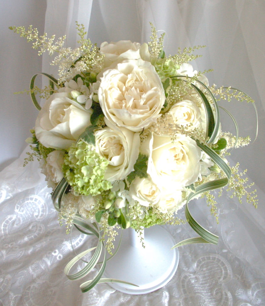 【生花】オーダーメイド/ ラウンドブーケ(グラン・アミューズド)[セットプランEmma02] 【結婚式 フラワー 生花 ブーケ ブートニア オーダーメイド】