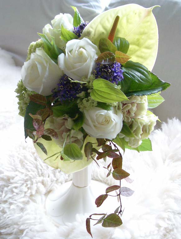 【生花】オーダーメイド/ ラウンドブーケ(グラン・アミューズド)[セットプランEmma02] 【結婚式 フラワー 生花 ブーケ ブートニア オーダーメイド】