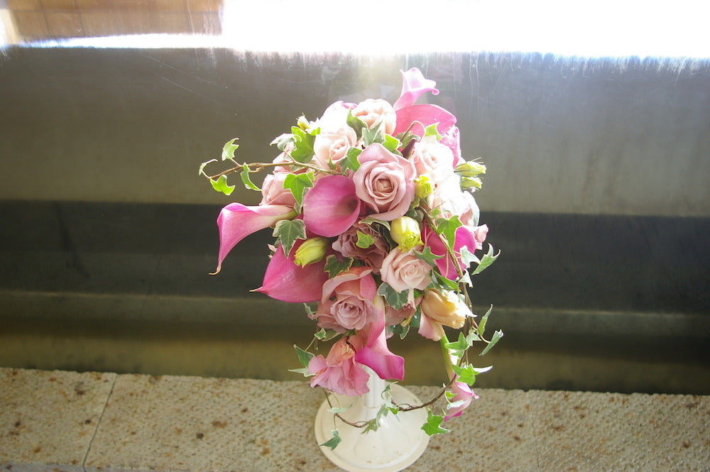 【生花】オーダーメイド/ ラウンドブーケ(グラン・アミューズド)[セットプランEmma02] 【結婚式 フラワー 生花 ブーケ ブートニア オーダーメイド】