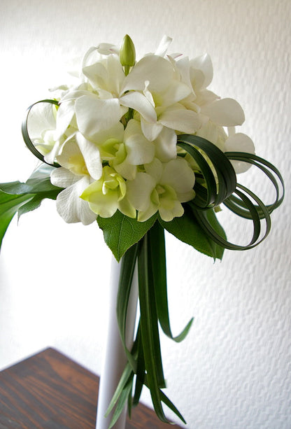 【生花】オーダーメイド/ ラウンドブーケ(グラン・アミューズド)[セットプランEmma02] 【結婚式 フラワー 生花 ブーケ ブートニア オーダーメイド】