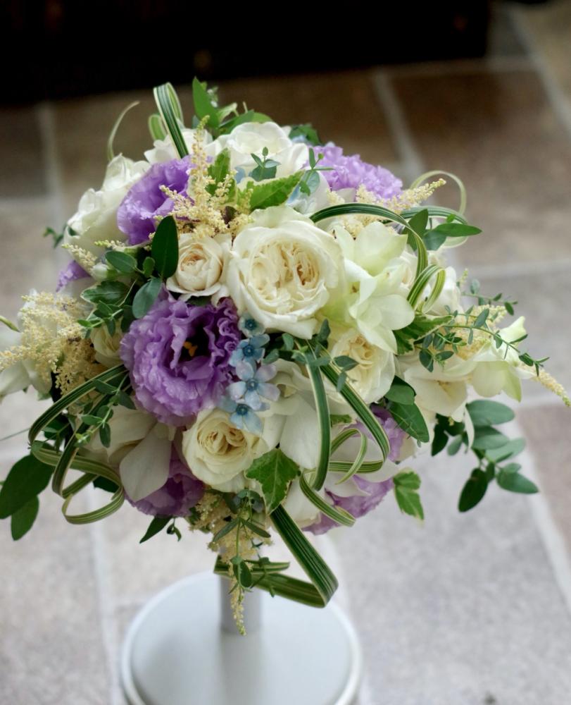 【生花】オーダーメイド/ ラウンドブーケ(グラン・アミューズド)[セットプランEmma02] 【結婚式 フラワー 生花 ブーケ ブートニア オーダーメイド】