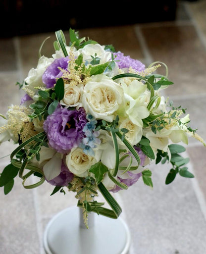 【生花】オーダーメイド/ ラウンドブーケ(グラン・アミューズド)[セットプランEmma02] 【結婚式 フラワー 生花 ブーケ ブートニア オーダーメイド】