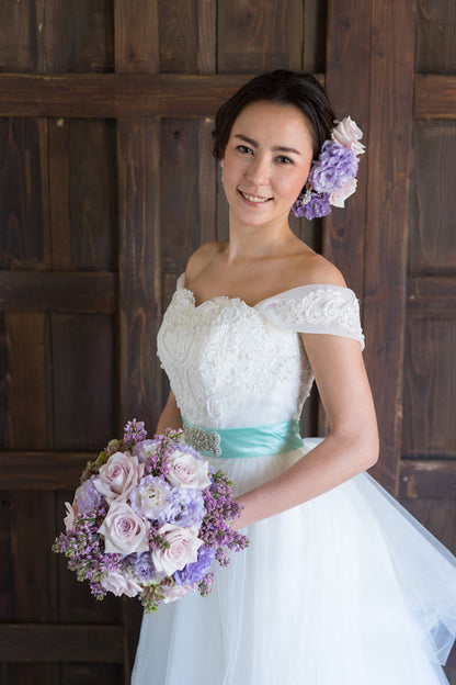 【生花】オーダーメイド/ ラウンドブーケ(グラン・アミューズド)[セットプランEmma02] 【結婚式 フラワー 生花 ブーケ ブートニア オーダーメイド】