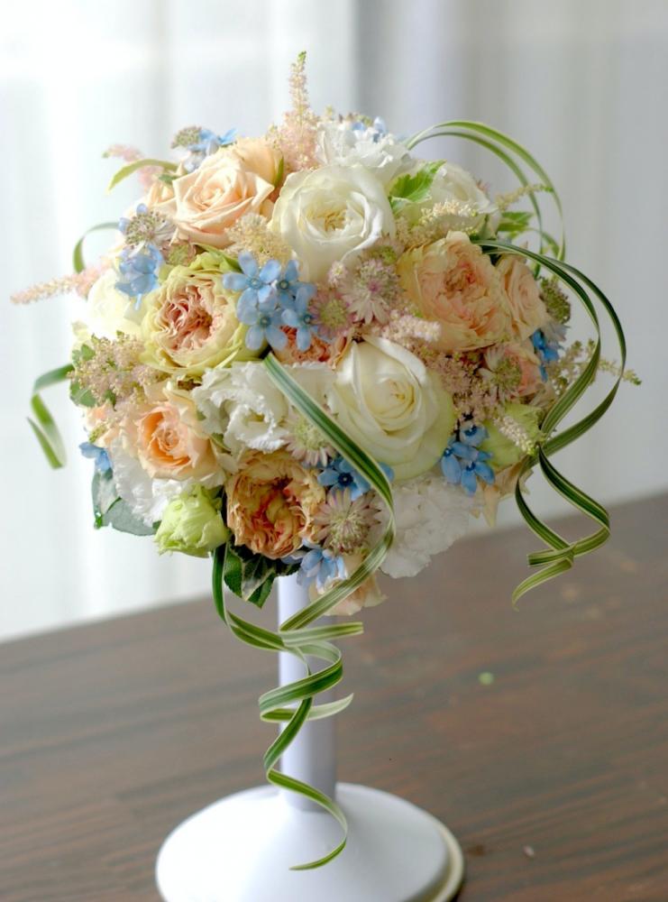 【生花】オーダーメイド/ ラウンドブーケ(グラン・アミューズド)[セットプランEmma02] 【結婚式 フラワー 生花 ブーケ ブートニア オーダーメイド】