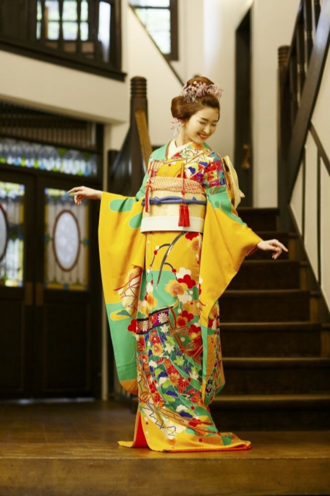 花爛漫:着付け1点(お引上げ込) 【結婚式 和装 引き振袖 レンタル】