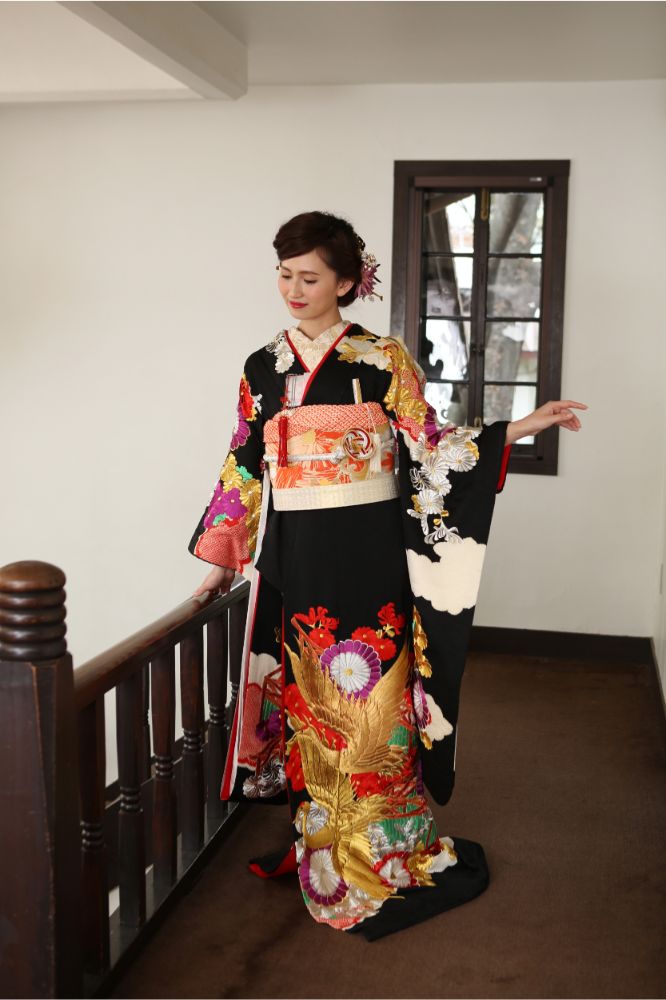 祝九重:着付け1点(お引上げ込) 【結婚式 和装 引き振袖 レンタル】