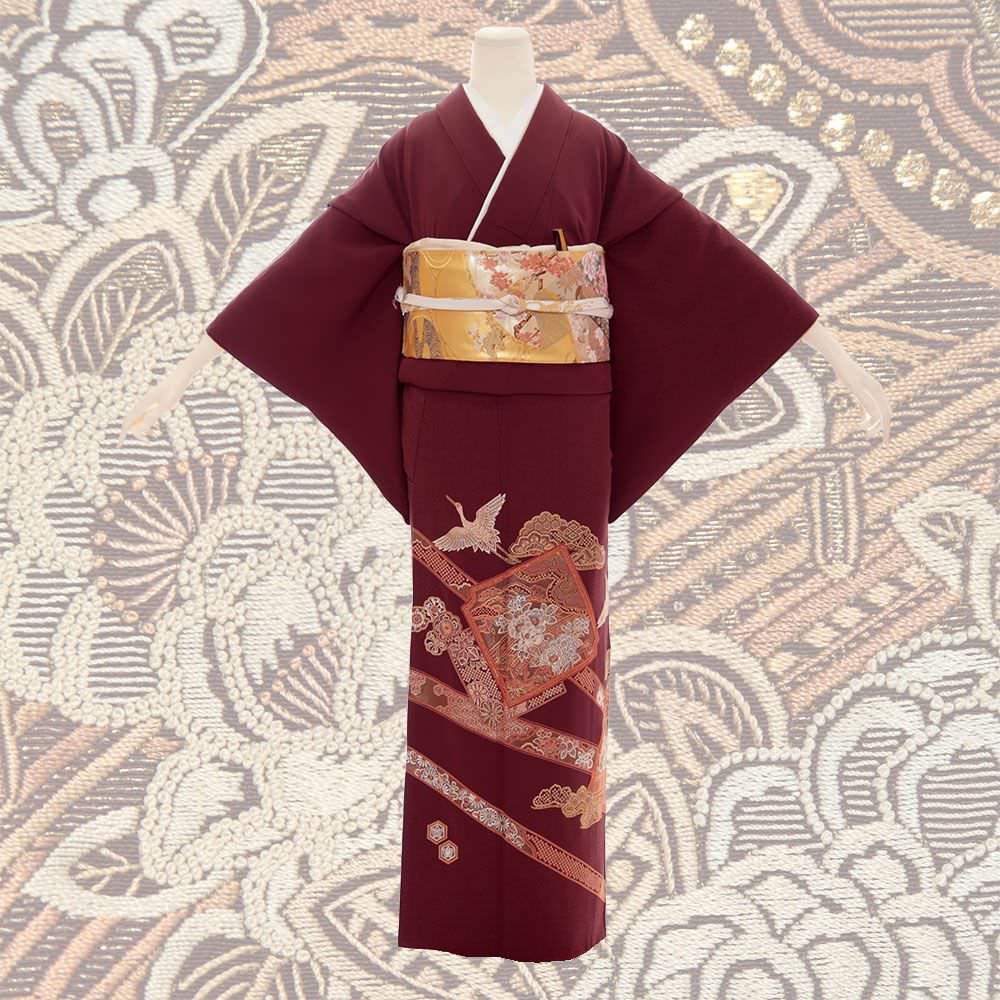 色留袖F-08-c 【結婚式 訪問着 色留袖 レンタル】