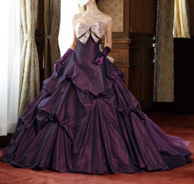 【SALE】カラードレス 和風パープル 【販売衣装】