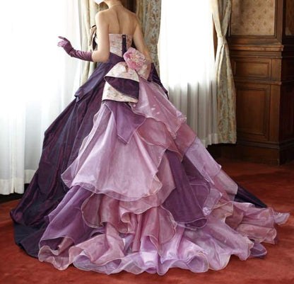 【SALE】カラードレス 和風パープル 【販売衣装】