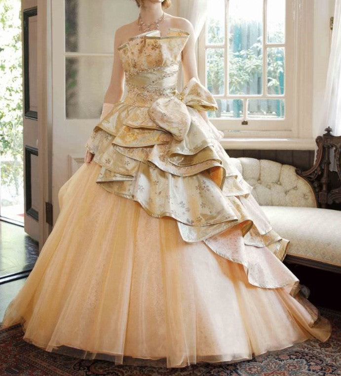 SALE】カラードレス 和風ゴールド 【販売衣装】 – 結婚式準備サイト