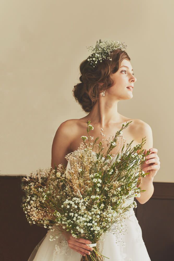 【生花】ナチュラルクラッチブーケ(スワッグ) 【結婚式 フラワー 生花 ブーケ ブートニア】