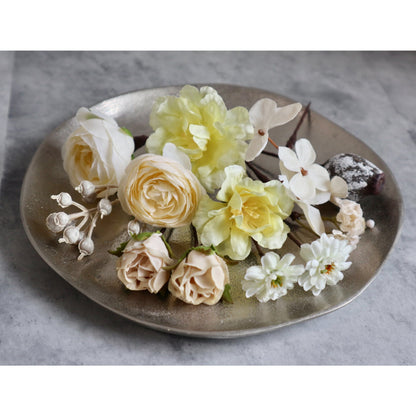 【造花】フラワーヘアアクセサリー#18/イエロー・ベージュ・クリーム 【結婚式 ヘアアクセサリー】