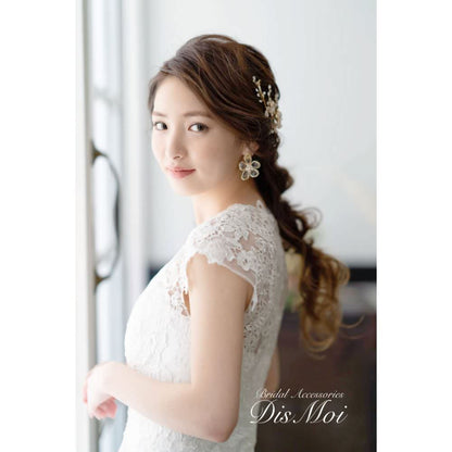 【ピアス】クリスタルフラワーピアス ~ ブライダルピアス ~ ≪FP-04≫ 【結婚式 ピアス イヤリング】