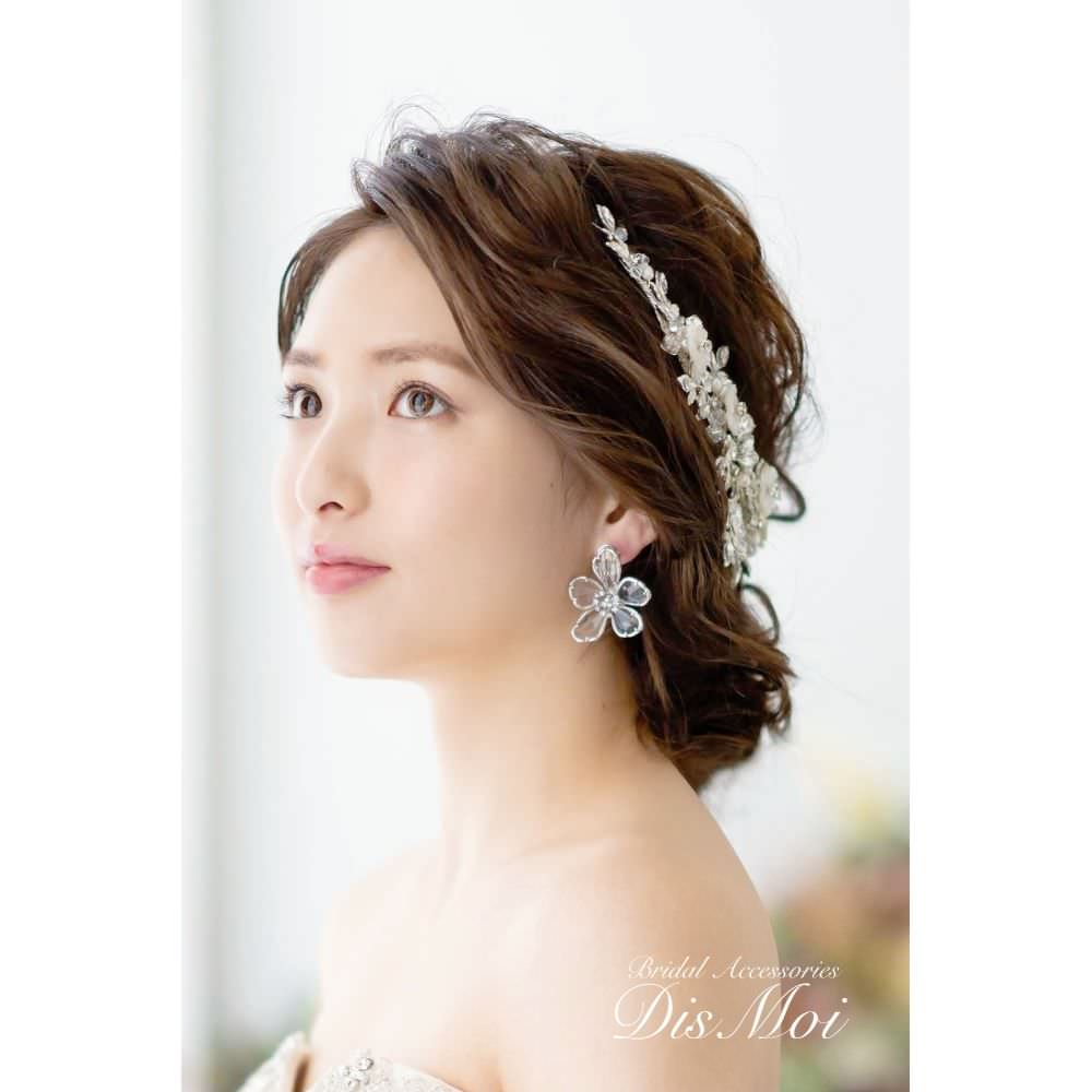【ピアス】クリスタルフラワーピアス ~ ブライダルピアス ~ ≪FP-04≫ 【結婚式 ピアス イヤリング】