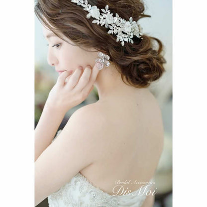 【ピアス】クリスタルフラワーピアス ~ ブライダルピアス ~ ≪FP-04≫ 【結婚式 ピアス イヤリング】