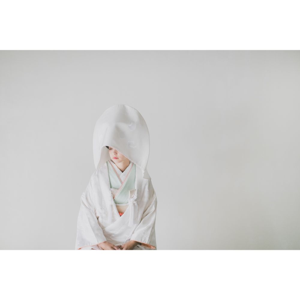 四季花橋飛翔流水(綿帽子) 【結婚式 和装 白無垢 レンタル】