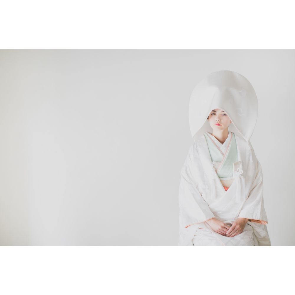 四季花橋飛翔流水(綿帽子) 【結婚式 和装 白無垢 レンタル】 – 結婚式