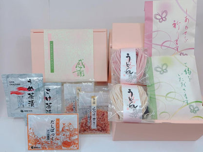 感謝の気持ち ハートのうどんとお茶漬けセット 【結婚式 ギフト 縁起物 うどん】