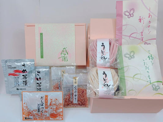 感謝の気持ち ハートのうどんとお茶漬けセット 【結婚式 ギフト 縁起物 うどん】