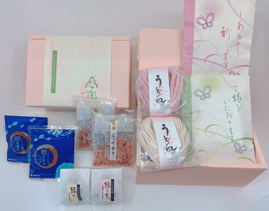 感謝の気持ち ハートのうどんと紀州南高梅セット 【結婚式 ギフト 縁起物 うどん】