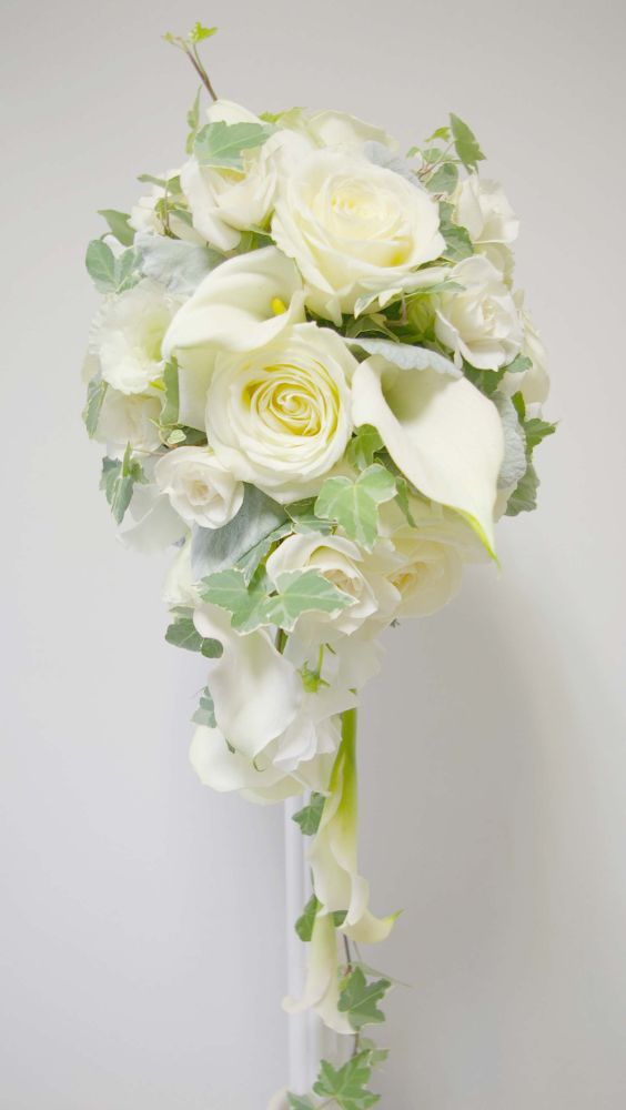 【生花】オーダーメイド/ キャスケードブーケ・クレッセントブーケ[セットプランGrace] 【結婚式 フラワー 生花 ブーケ ブートニア オーダーメイド】