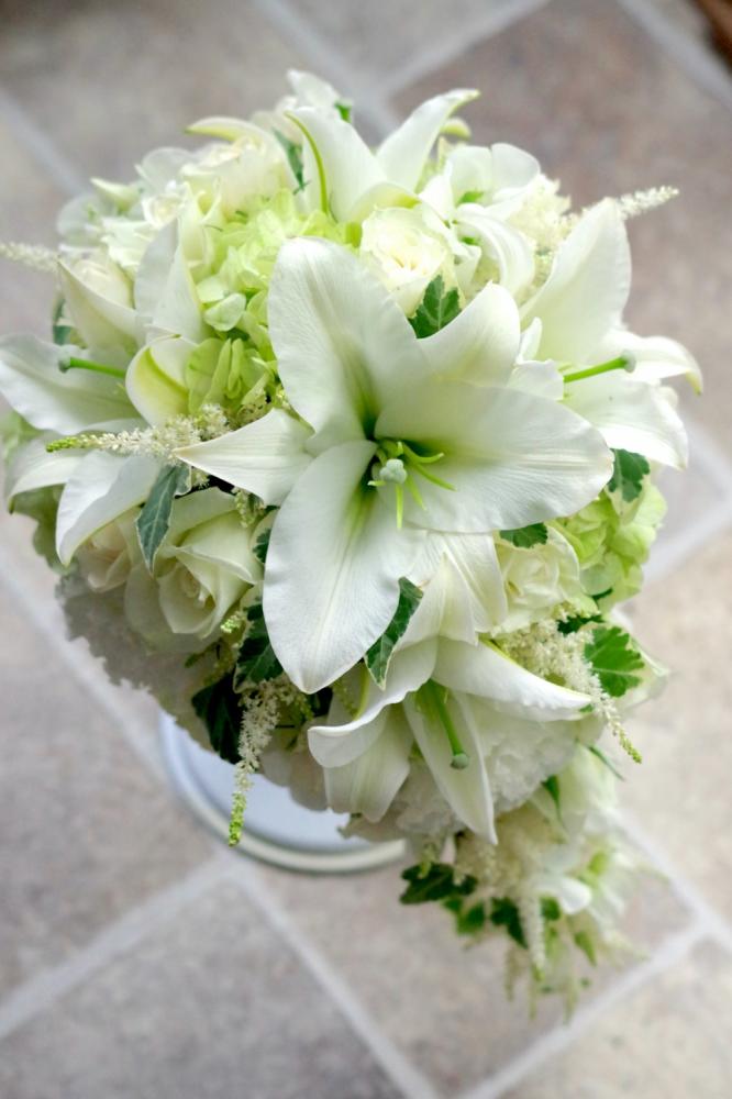 【生花】オーダーメイド/ キャスケードブーケ・クレッセントブーケ[セットプランGrace] 【結婚式 フラワー 生花 ブーケ ブートニア オーダーメイド】