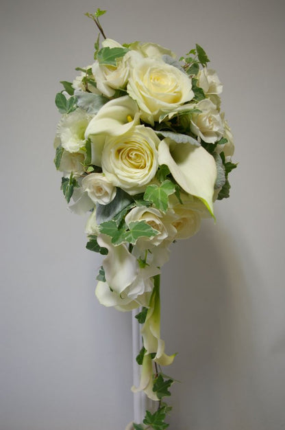 【生花】オーダーメイド/ キャスケードブーケ・クレッセントブーケ[セットプランGrace] 【結婚式 フラワー 生花 ブーケ ブートニア オーダーメイド】