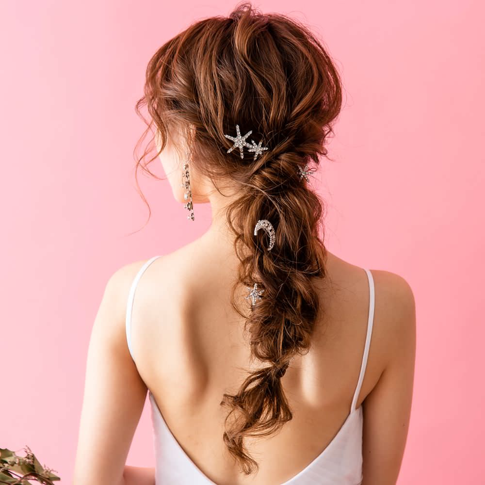 【ヘアピン】Stardustヘアピン6本セット/ブライダルアクセサリー 【結婚式 ヘアアクセサリー】