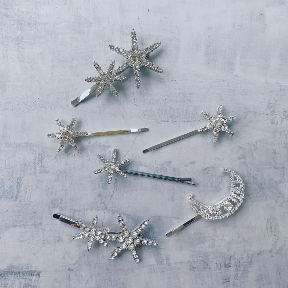 【ヘアピン】Stardustヘアピン6本セット/ブライダルアクセサリー 【結婚式 ヘアアクセサリー】
