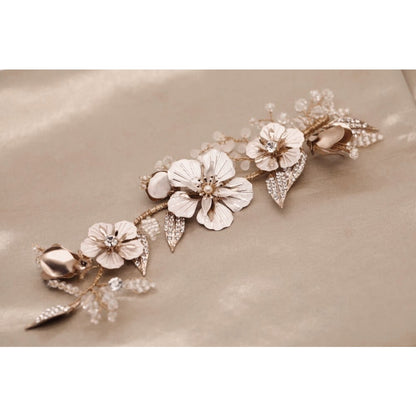 【ヘッドドレス】pinkgold flowerヘッドドレス 【結婚式　ヘアアクセサリー】