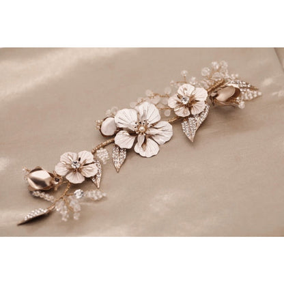 【ヘッドドレス】pinkgold flowerヘッドドレス 【結婚式 ヘアアクセサリー】
