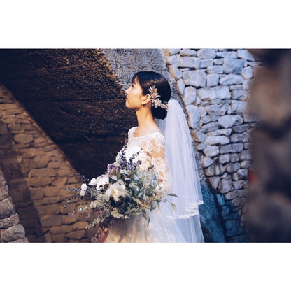 【ヘッドドレス】pinkgold flowerヘッドドレス 【結婚式 ヘアアクセサリー】