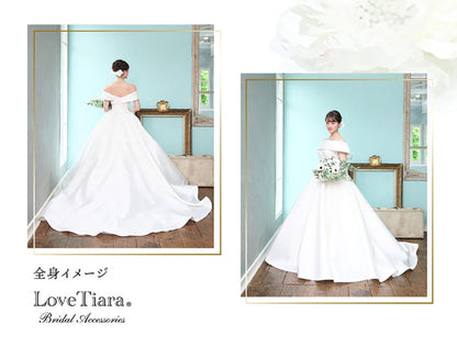 リボンボンネ【楚々】オフホワイト 【結婚式 ヘアアクセサリー】（H-112o）