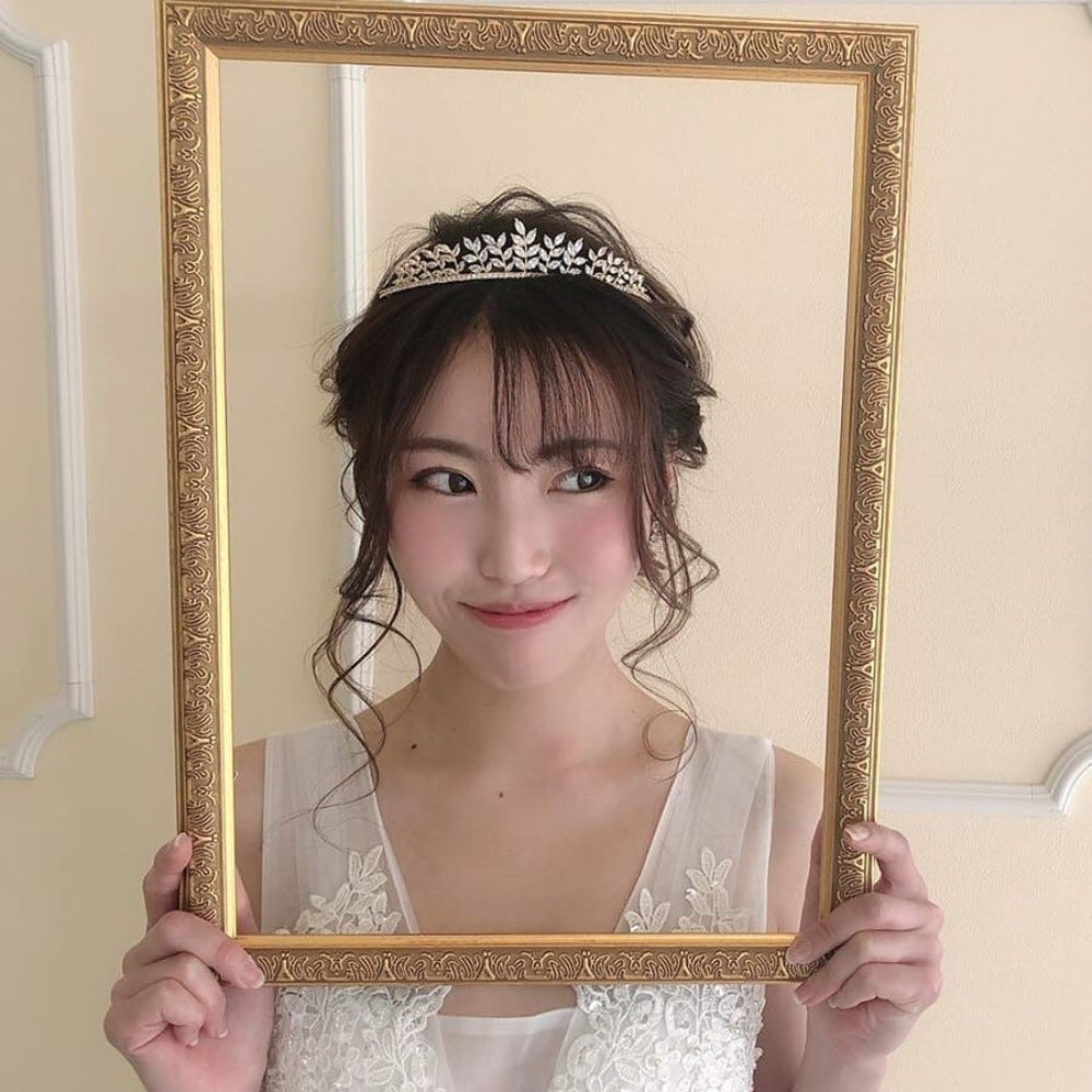 【ティアラ】Gold Leaf Motif ティアラ 【結婚式 ヘアアクセサリー】