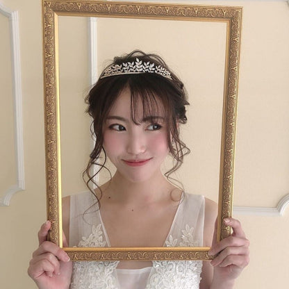 【ティアラ】Gold Leaf Motif ティアラ 【結婚式 ヘアアクセサリー】