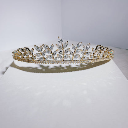【ティアラ】Gold Leaf Motif ティアラ 【結婚式 ヘアアクセサリー】
