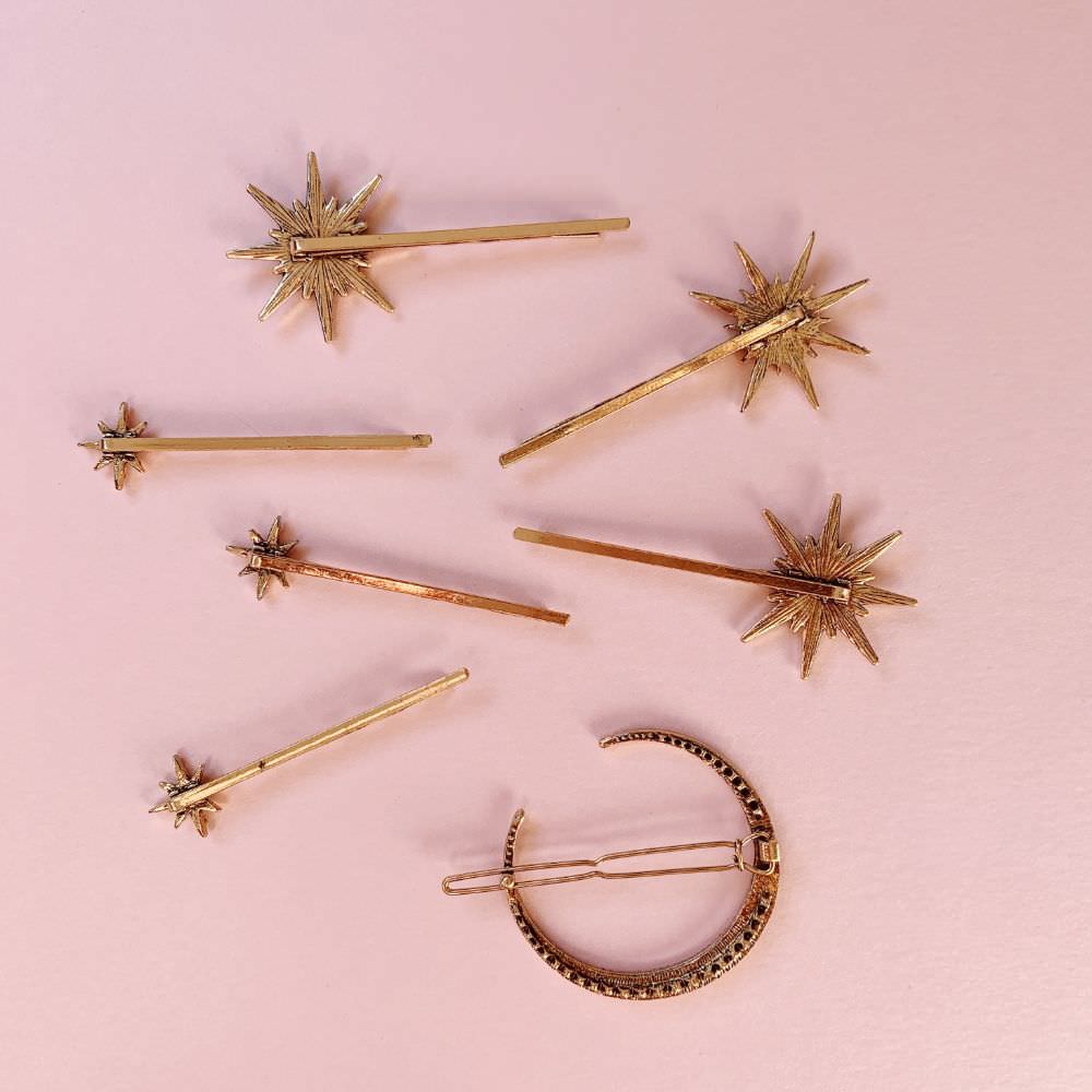 【ヘアピン】Antique Gold Stardustヘアピン7本セット/ブライダルアクセサリー 【結婚式 ヘアアクセサリー】