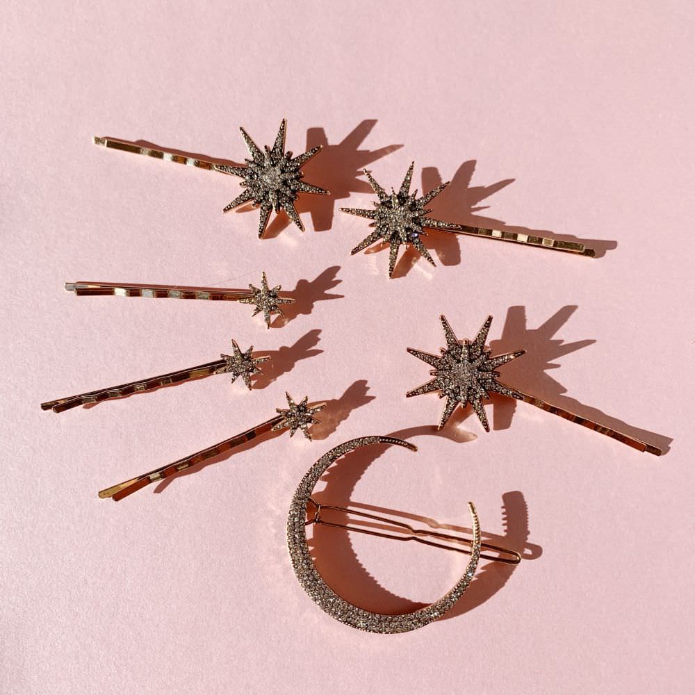 【ヘアピン】Antique Gold Stardustヘアピン7本セット/ブライダルアクセサリー 【結婚式 ヘアアクセサリー】