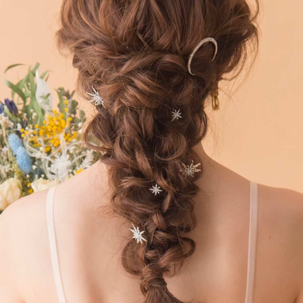 【ヘアピン】Antique Gold Stardustヘアピン7本セット/ブライダルアクセサリー 【結婚式　ヘアアクセサリー】