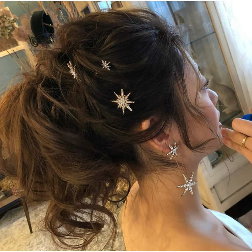 【ヘアピン】Antique Gold Stardustヘアピン7本セット/ブライダルアクセサリー 【結婚式 ヘアアクセサリー】