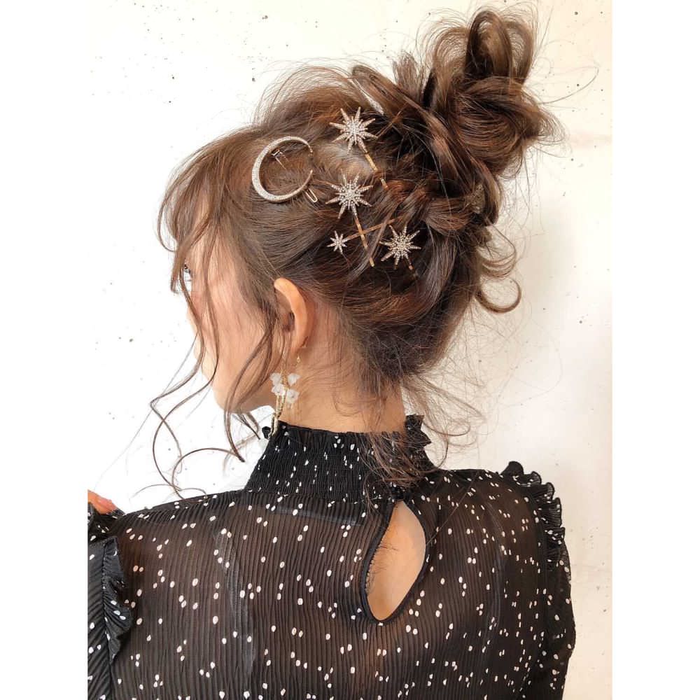 【ヘアピン】Antique Gold Stardustヘアピン7本セット/ブライダルアクセサリー 【結婚式 ヘアアクセサリー】