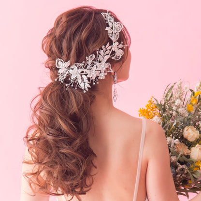 【ヘッドドレス】violet flower romantic ブライダルヘッドドレス 【結婚式 ヘアアクセサリー】